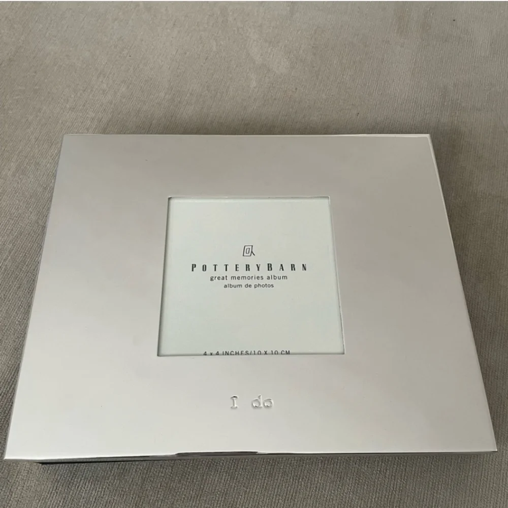Pottery Barn Silver Plated I DO Great Memories Photo Album